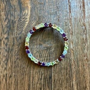 Sterling silver rainbow circle pendant